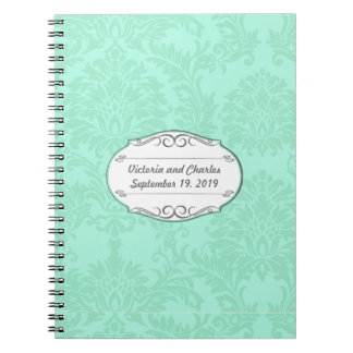 Cuaderno Invitación moderna de casamiento con damascos de m
