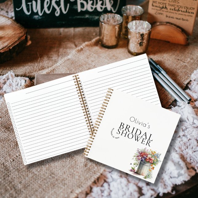 Cuaderno Invitado a la ducha de novias con flores de primav (Subido por el creador)