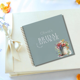 Cuaderno Invitado a la ducha de novias con flores de primav