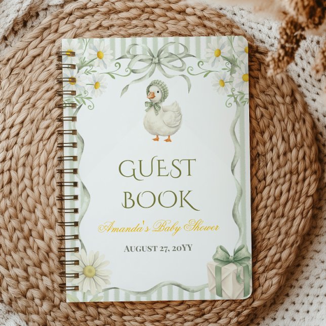 Cuaderno Invitado a la fiesta de bebé Silly Goose Verde Sal (Subido por el creador)