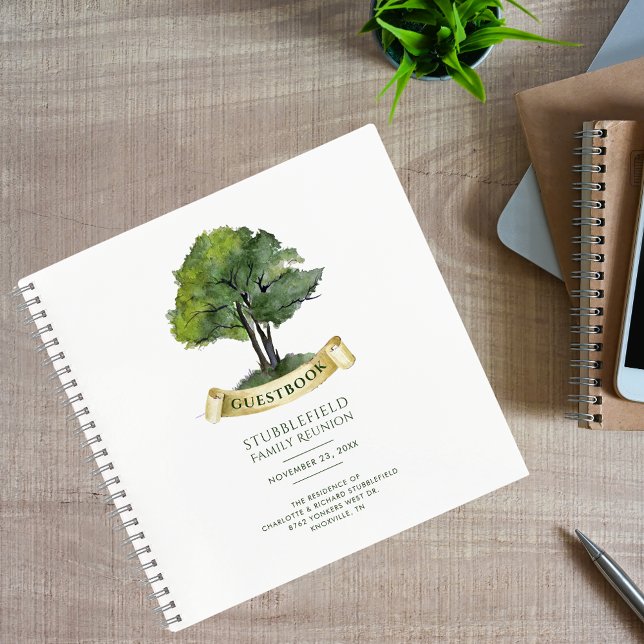 Cuaderno Invitado a la Reunión de la Familia de Árboles de  (Family Reunion Genealogy Tree Guestbook Notebook)