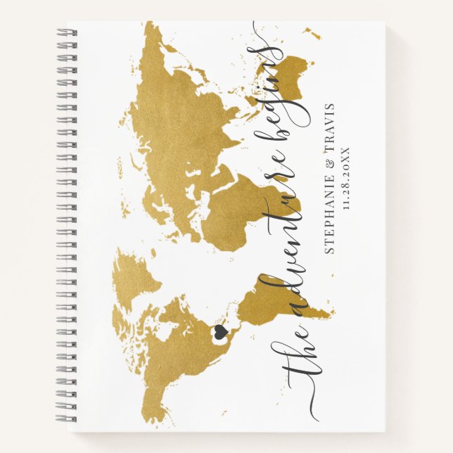 Cuaderno Invitado al mapa Gold World Map Adventure (Anverso)