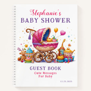 Cuaderno Invitado Baby Shower de Little Cupcake Pink Stroll