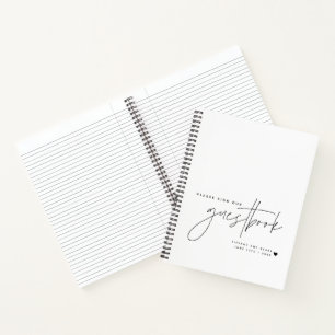 Cuaderno Invitado blanco caligrafía de guión boda