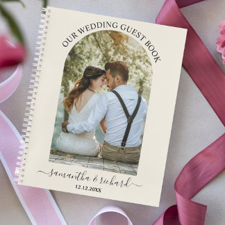 Cuaderno Invitado Boda de fotografía personalizado de Ivory