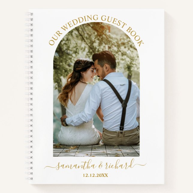 Cuaderno Invitado Boda de fotografía personalizado del Arco (Anverso)