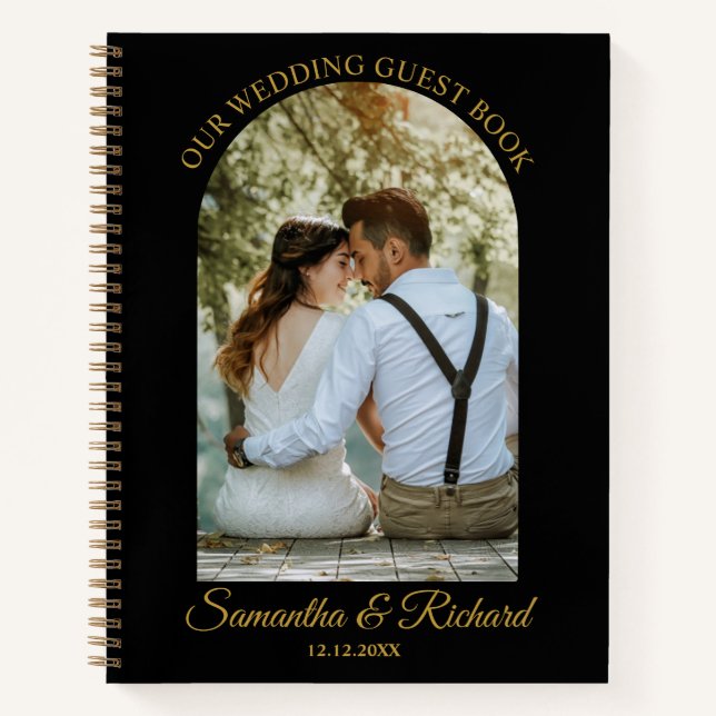 Cuaderno Invitado Boda de fotografía personalizado del Blac (Anverso)