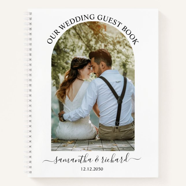 Cuaderno Invitado Boda de fotografía recién casada del Arco (Anverso)
