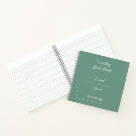 Cuaderno Invitado Boda personalizado verde simple