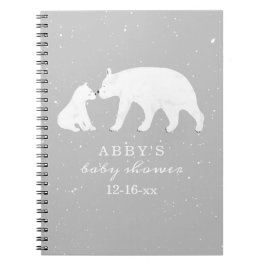 Cuaderno Invitado de Baby Shower Mamá Neutral con Nieve de 