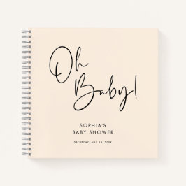 Cuaderno Invitado de Baby Shower neutral de género moderno