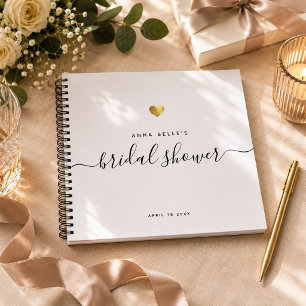 Cuaderno Invitado de Boda de Moda en Oro con Letra Script