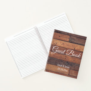 Cuaderno Invitado de Boda Rústica de Granero Patrón de Duch