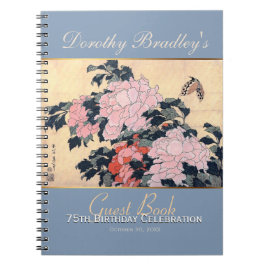 Cuaderno Invitado de Butterfly Peonies, celebración de cump
