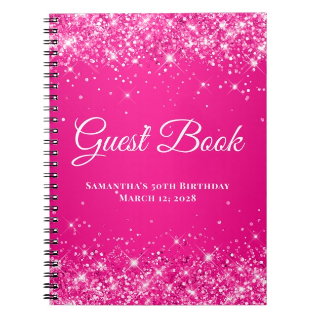 Cuaderno Invitado de celebración de cumpleaños con ombre ro (Frente)