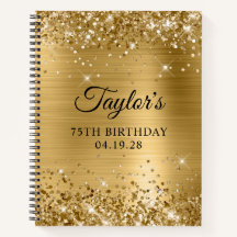 Invitado de cumpleaños 75 Glittery Gold Foil