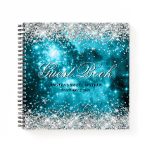 Invitado de Cumpleaños Celestial Plata Brillo Aqua