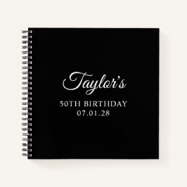 Cuaderno Invitado de cumpleaños número 50 con elegante letr