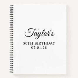 Cuaderno Invitado de cumpleaños número 50 elegante
