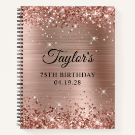 Cuaderno Invitado de cumpleaños número 75 con papel de alum