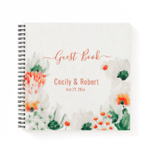 Invitado de Floral Blanca Verde Naranja Rústico