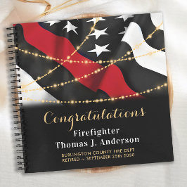 Cuaderno Invitado de la bandera de la línea roja delgada de