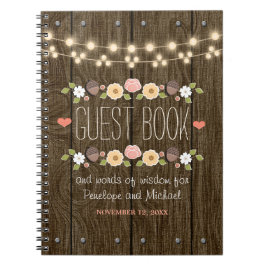 Cuaderno Invitado de la boda de otoño de Rubor String of Li