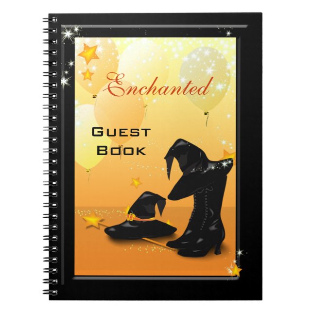 Cuaderno Invitado Fiesta de brujas encantadora de Halloween (Frente)