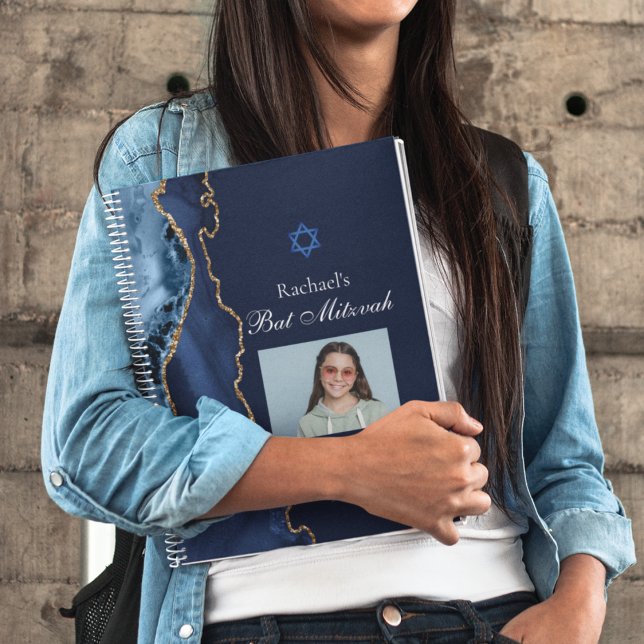 Cuaderno Invitado Fiesta de la Marina Blue Gold Agate Bar (Subido por el creador)