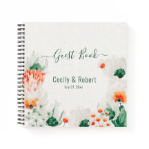 Invitado floral blanca de Naranja Rústico Verde Fo