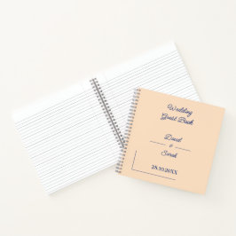 Cuaderno Invitado simple beige personalizado de boda