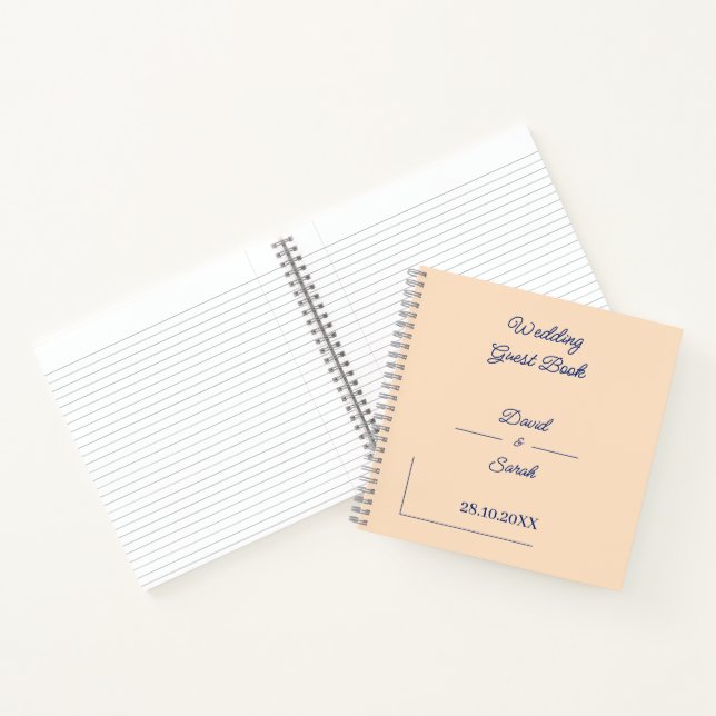Cuaderno Invitado simple beige personalizado de boda (Interior)