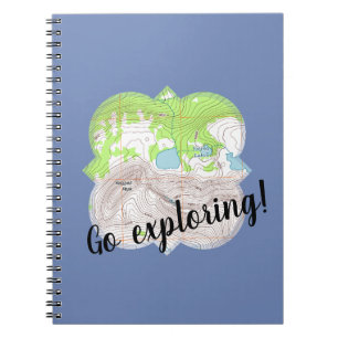 Cuaderno "Ir a explorar" Mapa topográfico Quatrefoil
