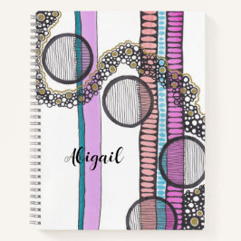 Cuaderno Ir con el flujo, arte personalizado, original