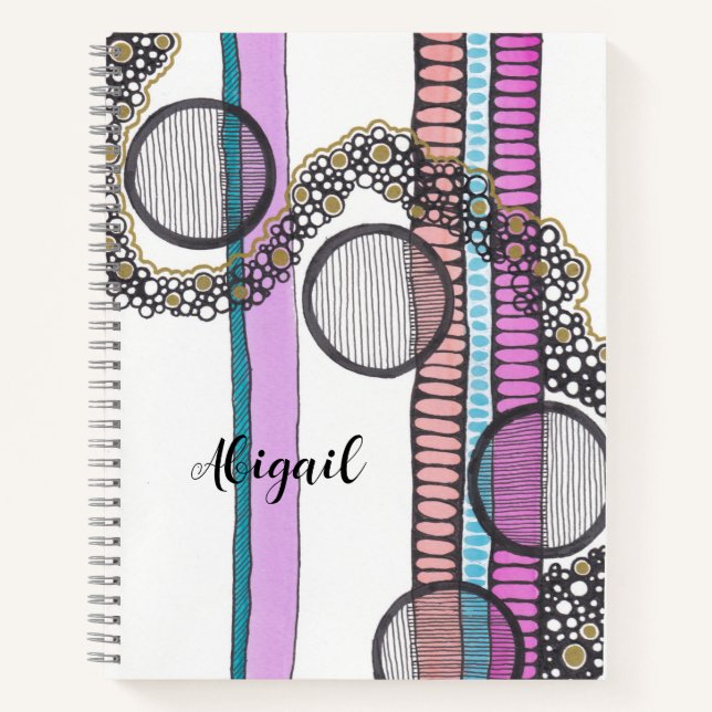 Cuaderno Ir con el flujo, arte personalizado, original (Anverso)