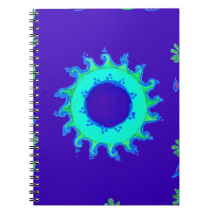 Cuaderno Iridescent blue Floral Art Oil Painting