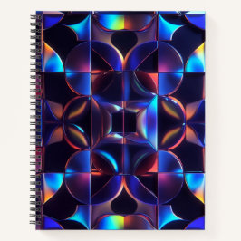 Cuaderno Iridescent Geometric Glow Spiral Notebook - Abstra
