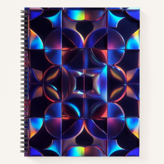 Cuaderno Iridescent Geometric Glow Spiral Notebook - Abstra
