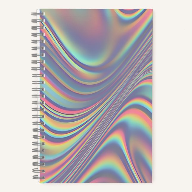 Cuaderno Iridescent Holographic Swirl Texture (Anverso)