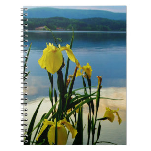 Cuaderno Iris amarillo en la orilla del lago