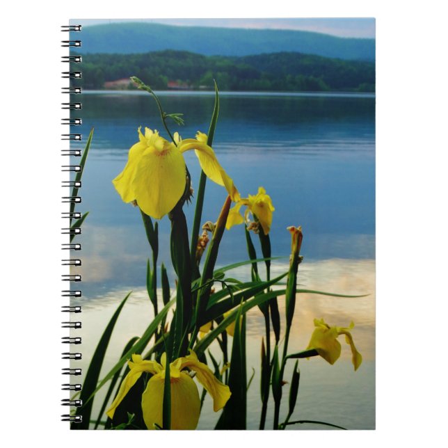Cuaderno Iris amarillo en la orilla del lago (Frente)