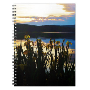 Cuaderno Iris amarillo en la orilla del lago Arrowhead