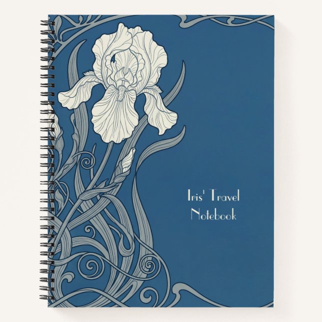 Cuaderno Iris Art Nouveau Azul y Blanco (Anverso)