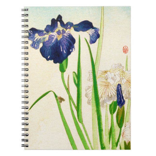 Cuaderno Iris azul - Impresión de acuarela japonesa (Frente)