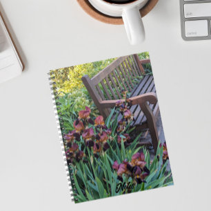 Cuaderno Iris Blooms y Garden Park Bench Floral