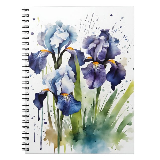 Cuaderno Iris - Flores de acuarela (Frente)