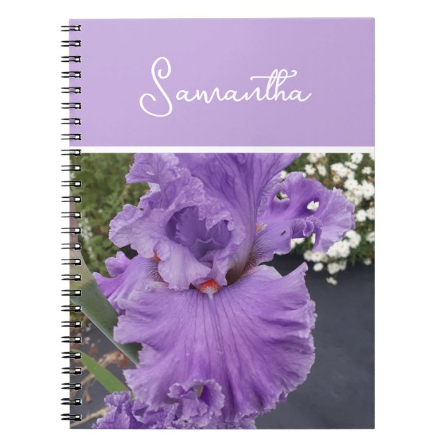 Cuaderno Iris Flores Flores Lavanda Púrpura Lilac Apron (Frente)