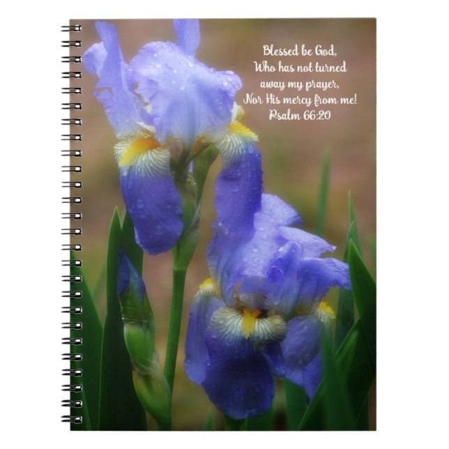 Cuaderno Iris Flowers in Rain Bible Verse Prayer Journal (Frente)