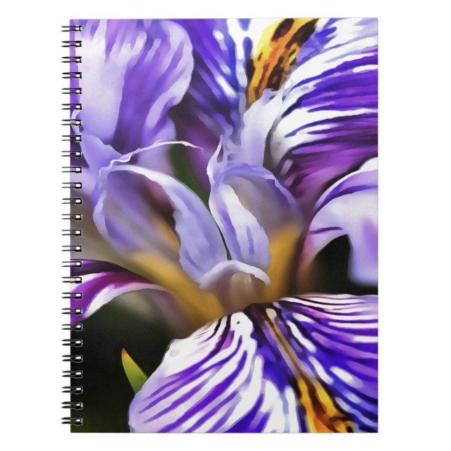 Cuaderno Iris In Violet Lilac and Purple Botanical Art (Frente)