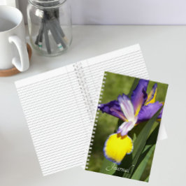 Cuaderno Iris Siberiano Floral Amarillo y Púrpura